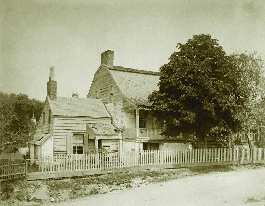 1870s Photograph of the Dyckman Farmhouse. The earliest known photograph of the farmhouse showing Broadway level with the farmhouse as it was before 1885. In 1885 Broadway was lowered 10-15 feet.